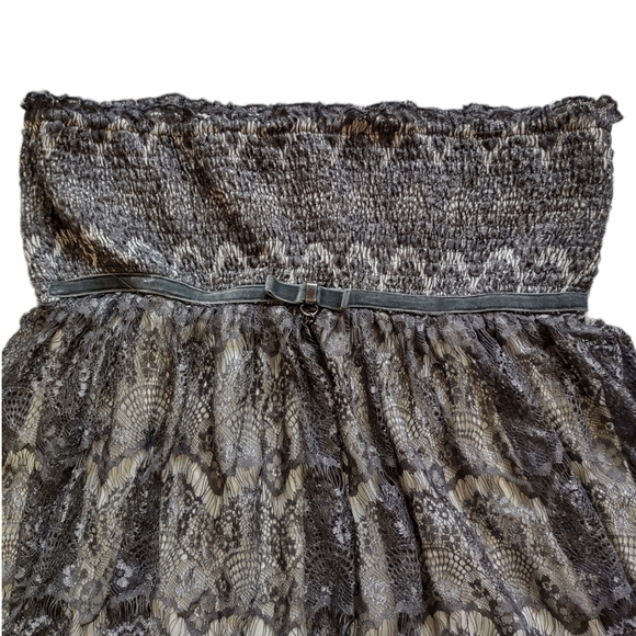 Cecico Gray Lace Strapless Dress - Large - Picture 4 of 11